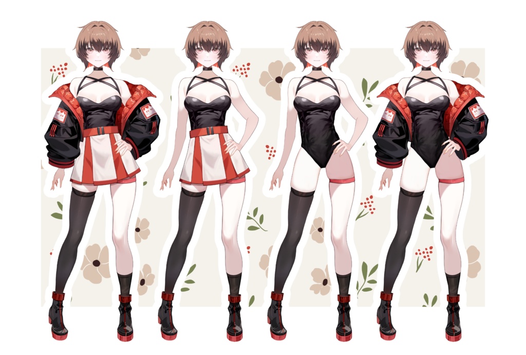 【無料版有り】PNG立ち絵素材&live2d用パーツ分けPSD