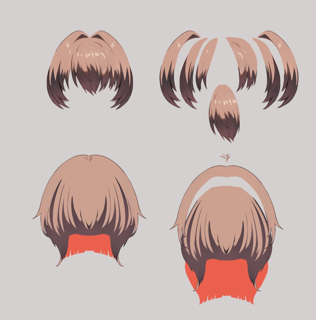 【無料版有り】PNG立ち絵素材&live2d用パーツ分けPSD