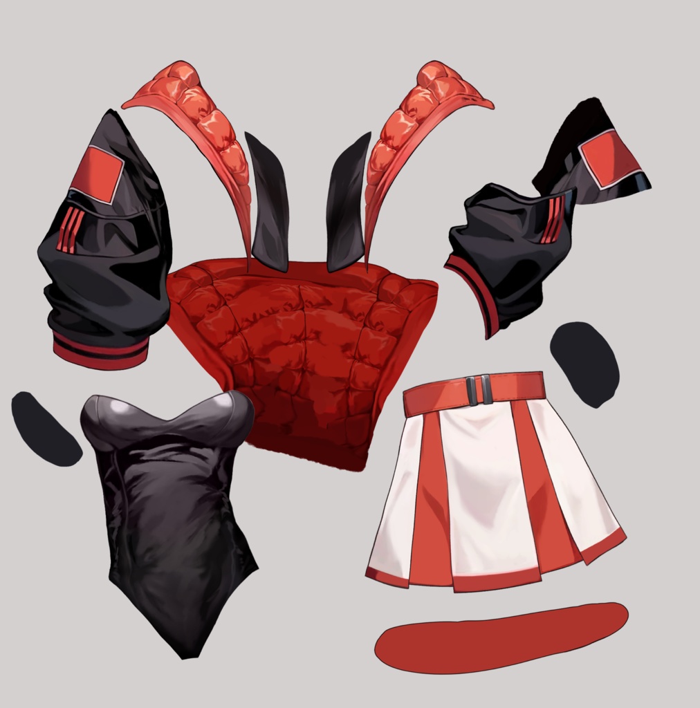 【無料版有り】PNG立ち絵素材&live2d用パーツ分けPSD