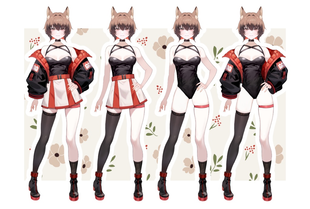 【無料版有り】PNG立ち絵素材&live2d用パーツ分けPSD