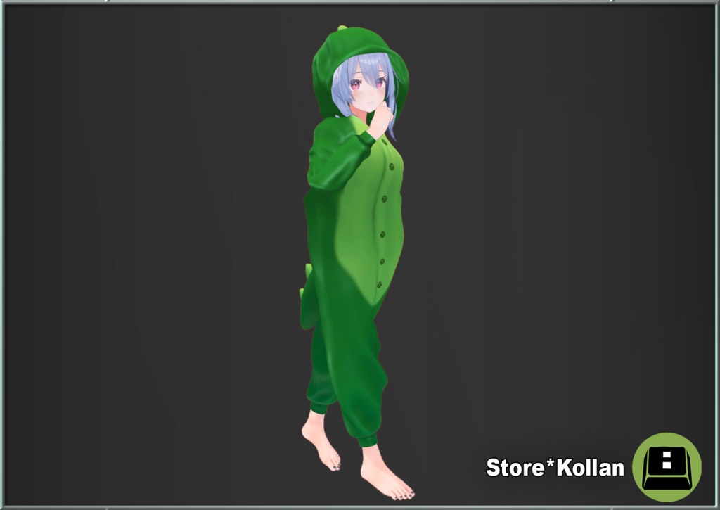 恐竜の着ぐるみ 「桔梗」 ひゅーじょん君 オリジナル3Dモデル (Dino Onesie for Kikyo and Fusion-Kun)