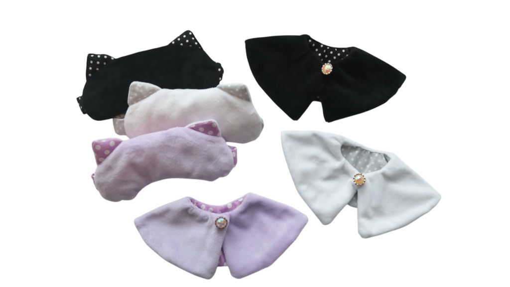 アイマスクとケープのおやすみセット(ねこ)