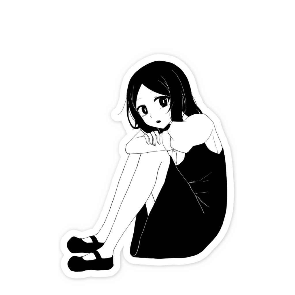 こっちを見てるよステッカー