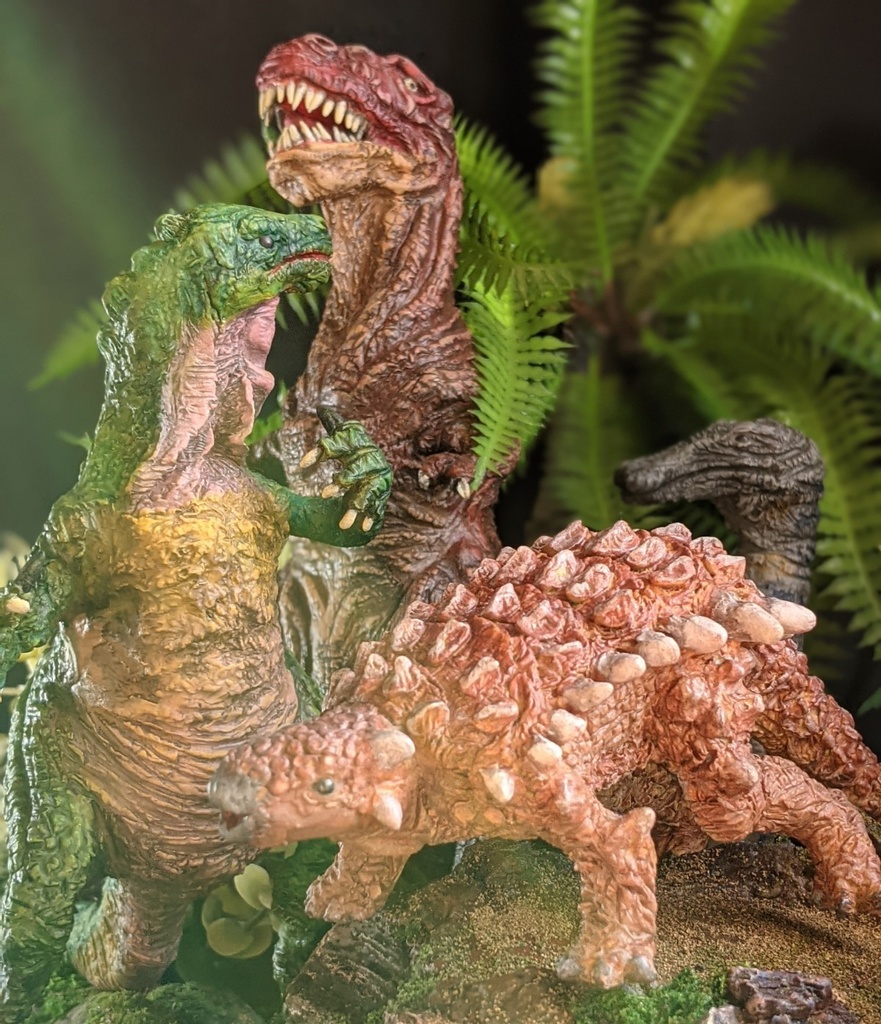 暴竜降臨(ジオラマベース付)ティラノサウルス・イグアノドン・トラコドン・アンキロサウルス