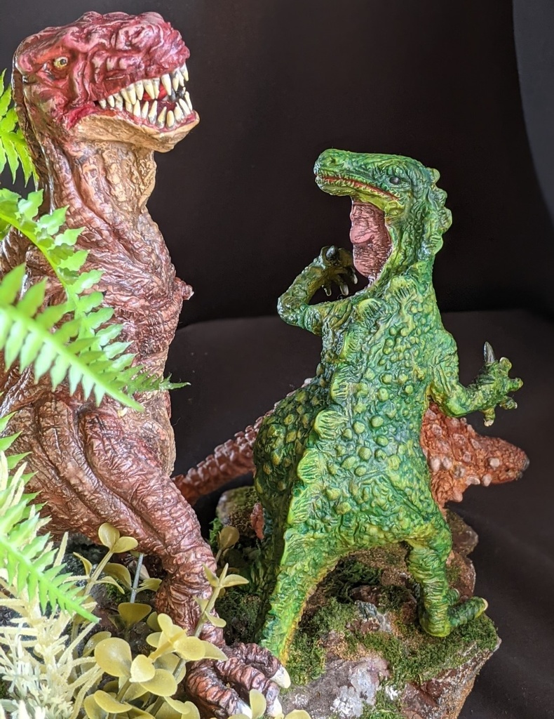 暴竜降臨(ジオラマベース付)ティラノサウルス・イグアノドン・トラコドン・アンキロサウルス
