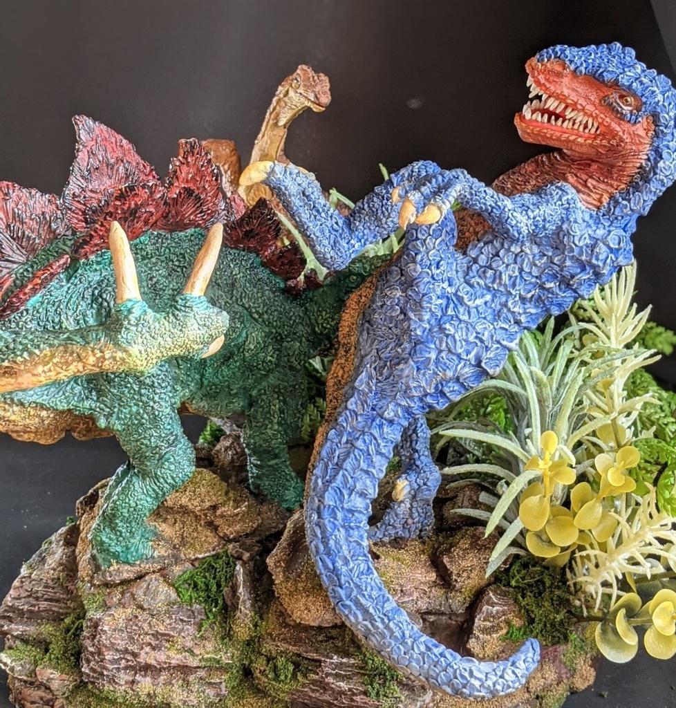 剣竜反撃(ジオラマベース付)ステゴサウルス・アロサウルス・カンプトサウルス