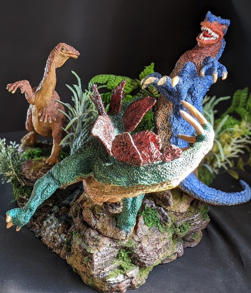 剣竜反撃(ジオラマベース付)ステゴサウルス・アロサウルス・カンプトサウルス