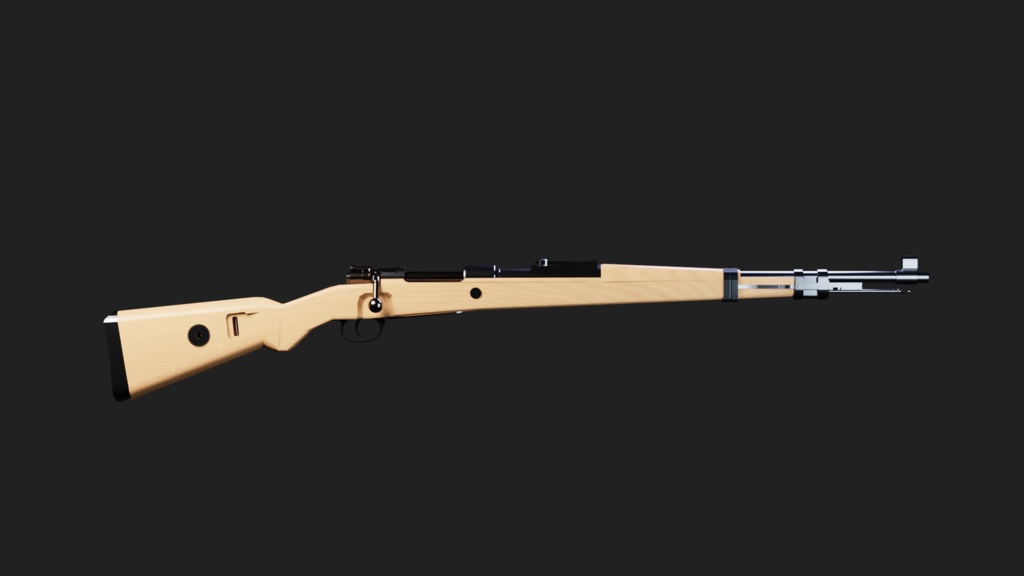 Kar98k風 ボルトアクションライフル 3Dモデル 【アニメーション付き】