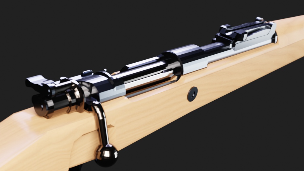 Kar98k風 ボルトアクションライフル 3Dモデル　【アニメーション付き】