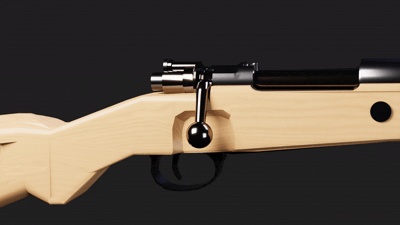 Kar98k風 ボルトアクションライフル 3Dモデル 【アニメーション付き】