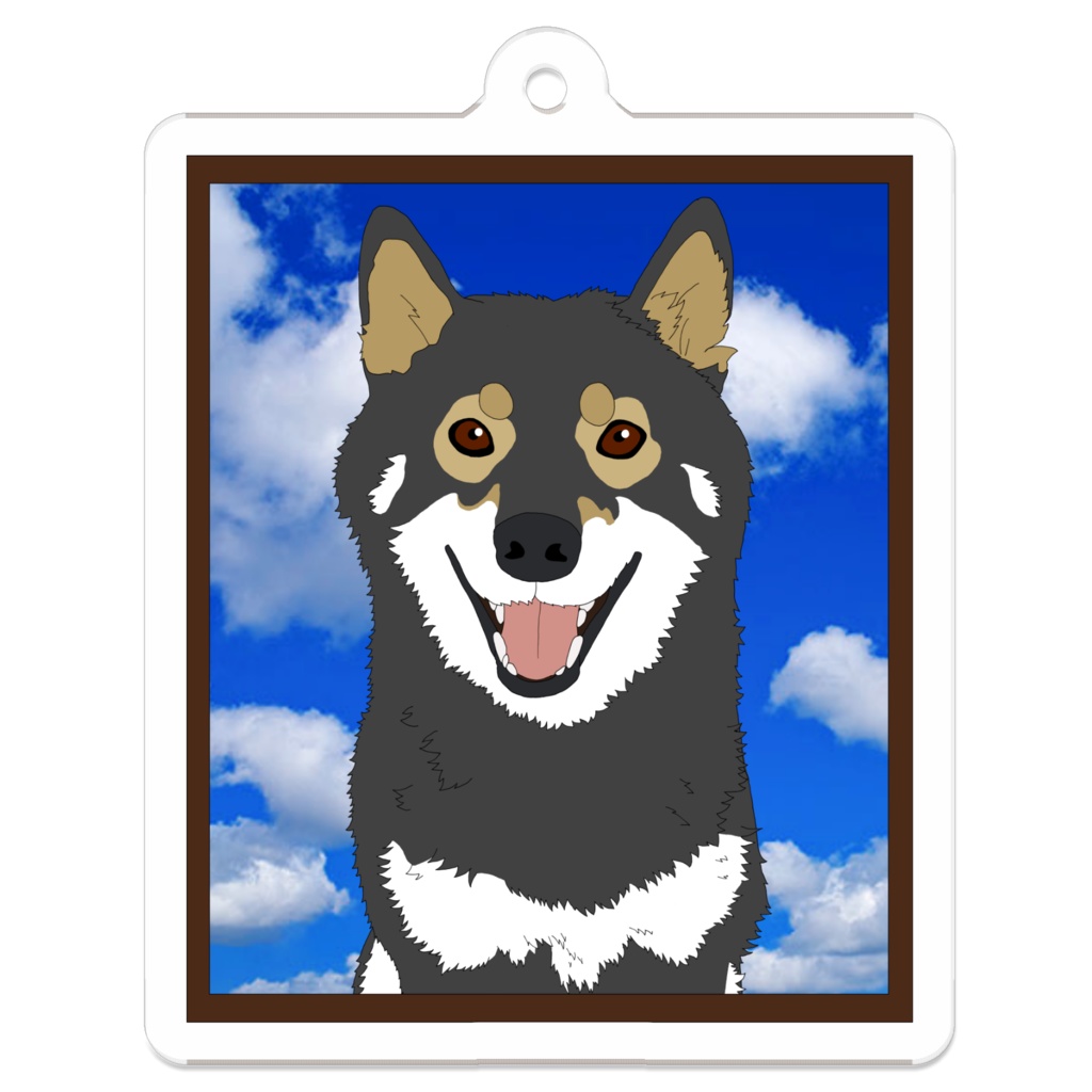 ｺｰﾃｨﾝｸﾞ無 黒柴にっこりキーホルダー くるっとしっぽ Booth支店 Booth