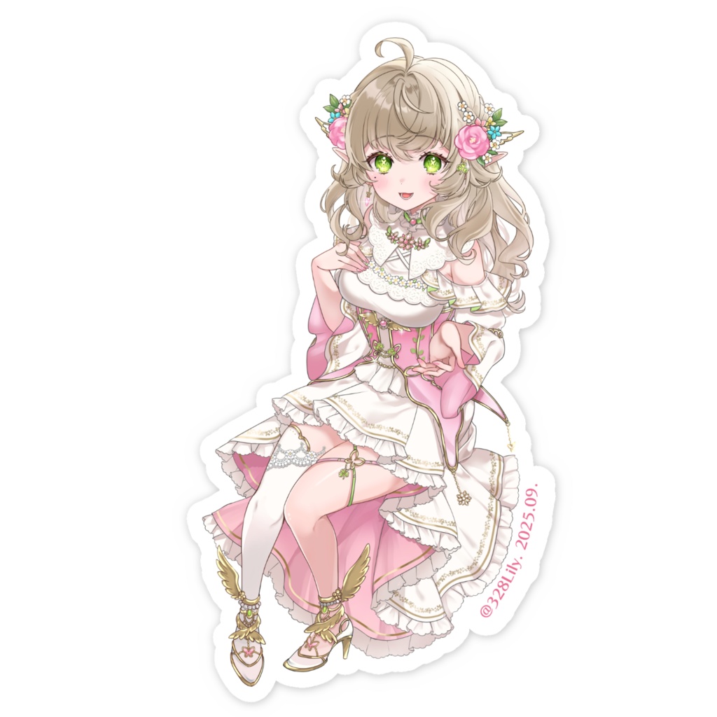 【三葉リリィ】スマホステッカー《ハフアニ記念》