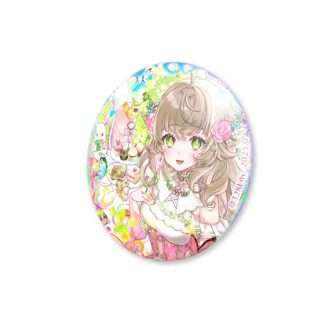 【三葉リリィ】ホログラム缶バッジ《ハフアニ記念》