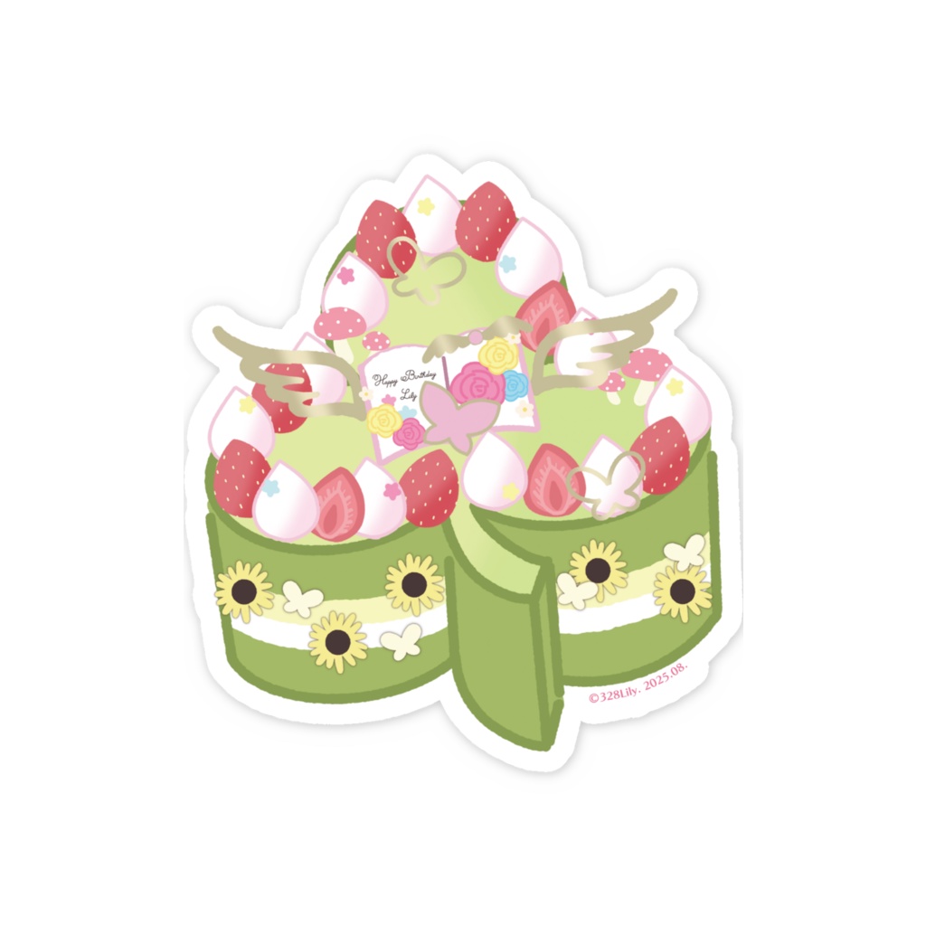 【三葉リリィ】スマホステッカー《誕生日ケーキ2025》