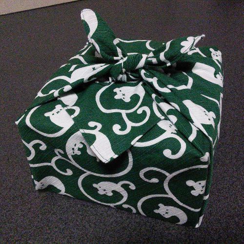 すた風呂敷 唐草 緑 綿 53cm