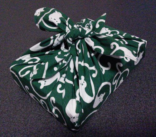 すた風呂敷 唐草 緑 綿 53cm