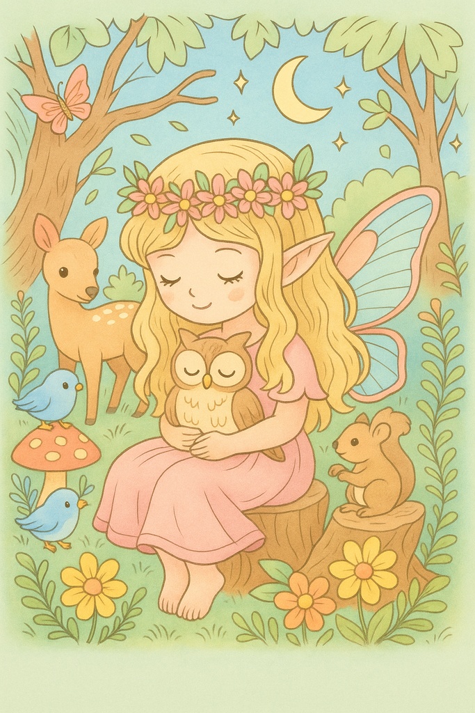 🧚♀️ 妖精と森の動物たちの大人かわいいぬりえ【Fairy Forest Coloring Book Vol.1】