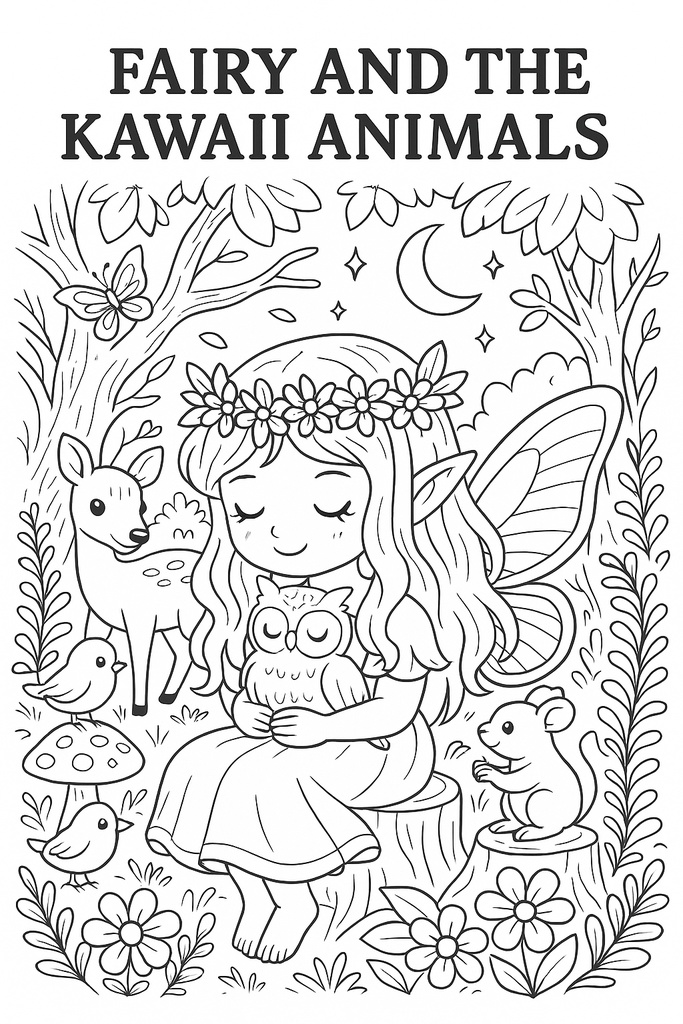 🧚♀️ 妖精と森の動物たちの大人かわいいぬりえ【Fairy Forest Coloring Book Vol.1】