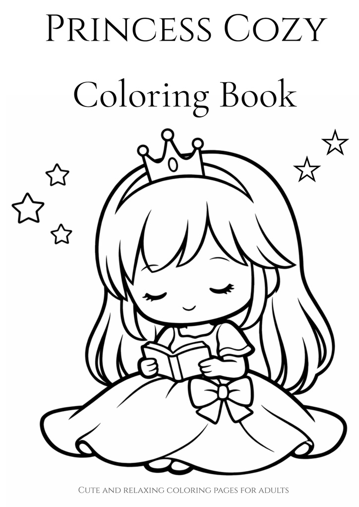 Cute Simple Fantasy Coloring Pages | Printable PDF for Adults
