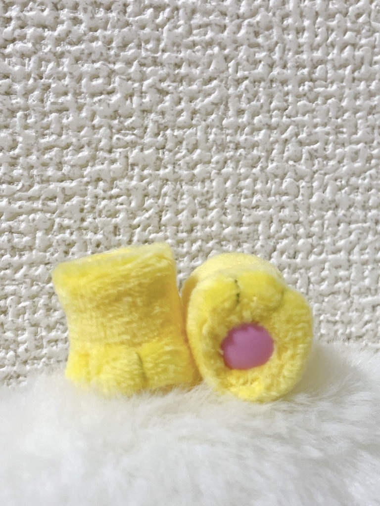 【10cmぬい】ニャンコぬい靴【冬毛イエロー】
