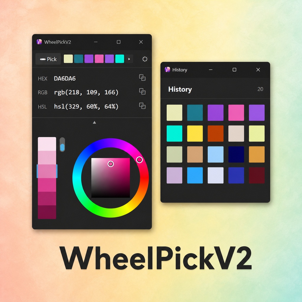 WheelPickV2|スポイトとカラーホイールを一つにしたWindows用カラーピッカー