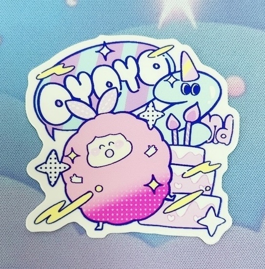 えびふらいのおよよクリアステッカー
