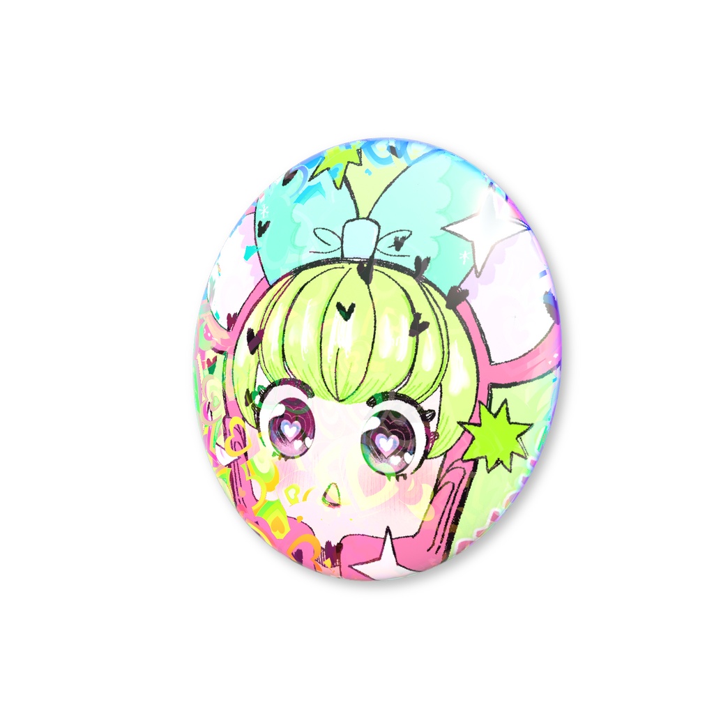 ♡ハートおめめガール缶バッジ♡