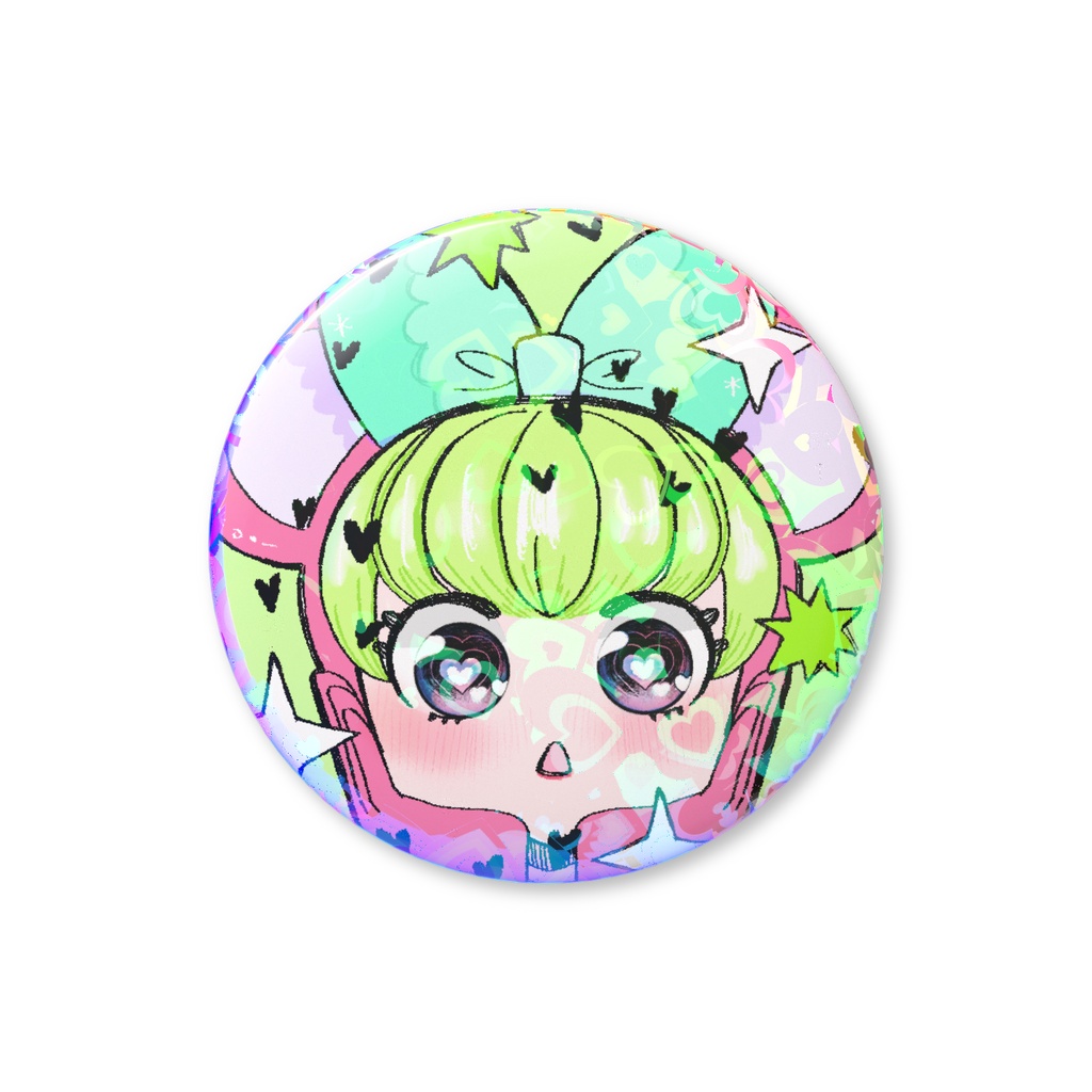 ♡ハートおめめガール缶バッジ♡