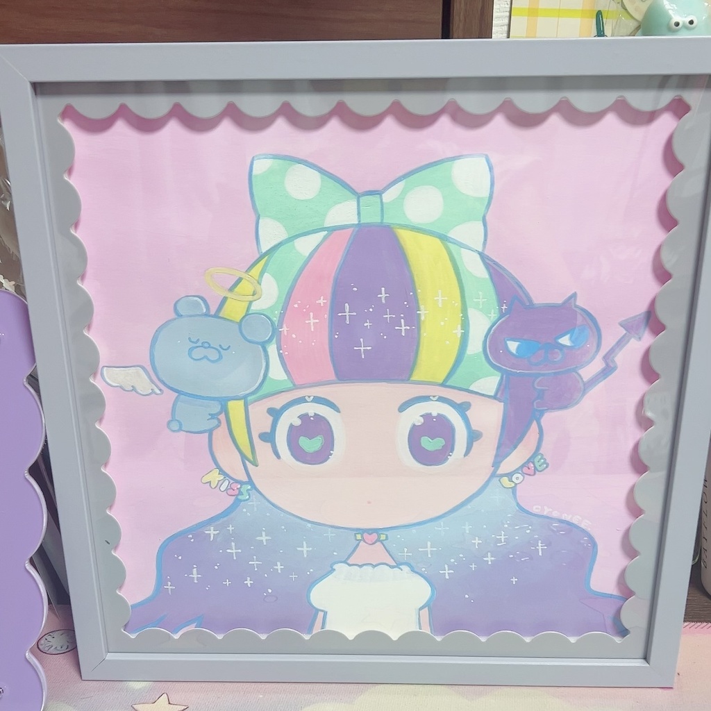 アクリル原画「ささやき」