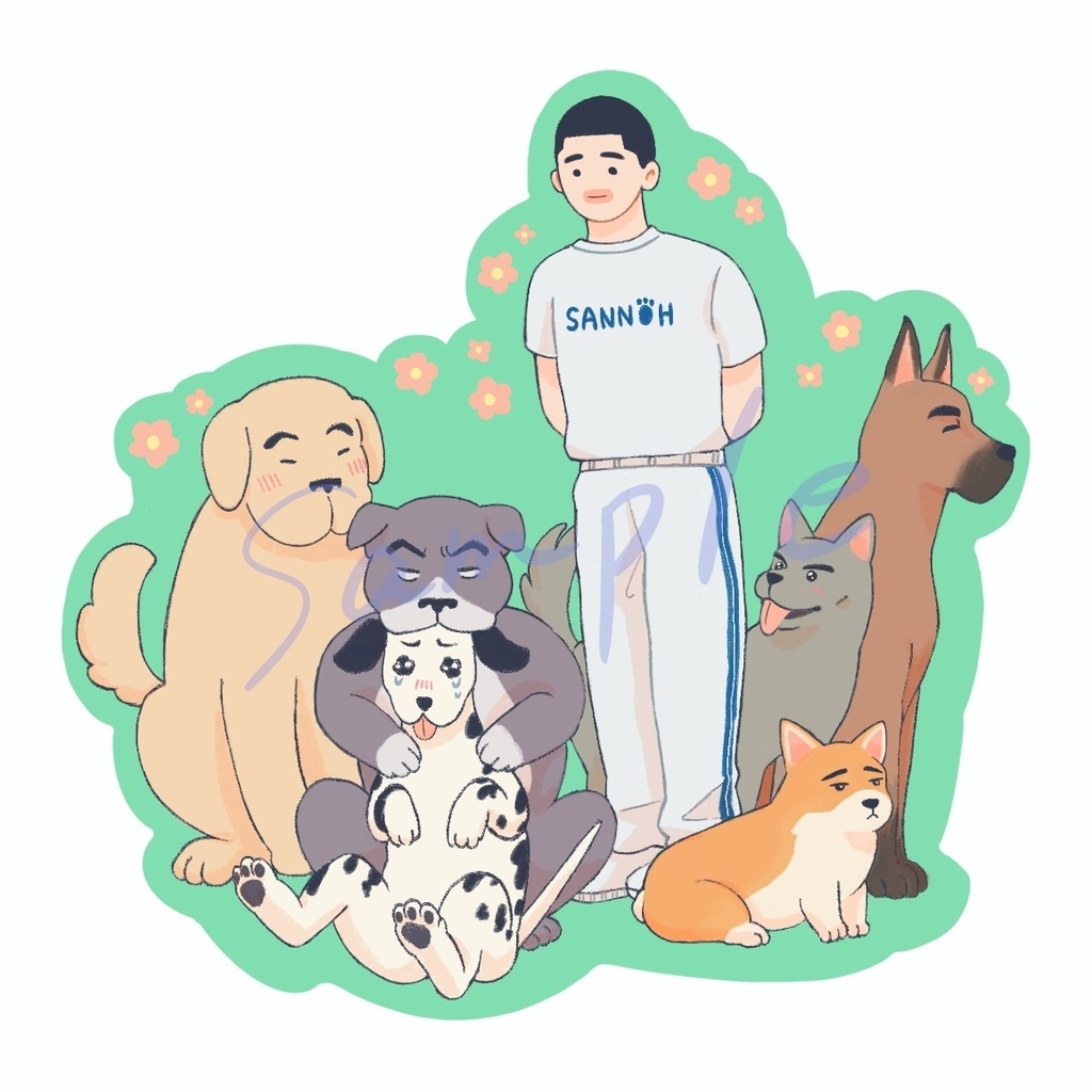 山王わんにゃんシール