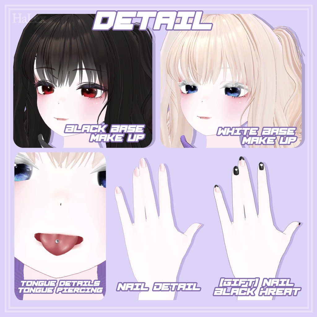 ðãçå¬ãð€ Mafuyu Lovely Texture Pack (Eyes, MakeUp, Body, Cloth, Nail)