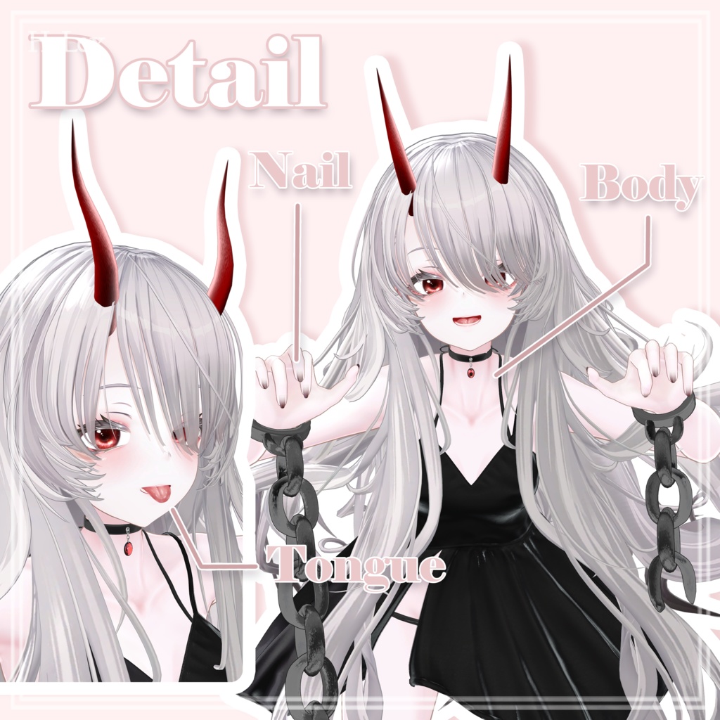 💝Nanase Noir🤍 Lovely FullPack (Horn, Choker, MakeUp, Tongue, Body)