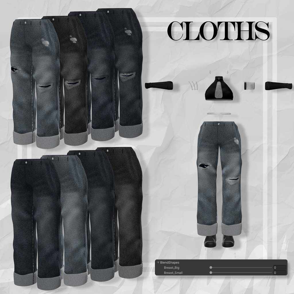 Airi Update 🖤「6アバター対応」🤍 Ripped Jeans