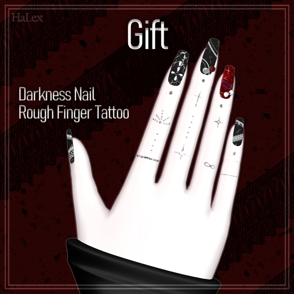 🖤「ルルネ専用」🖤 Rurune Darkness Texture FullPack (Eyes, MakeUp, Body, Tongue, Nail, Tattoo)