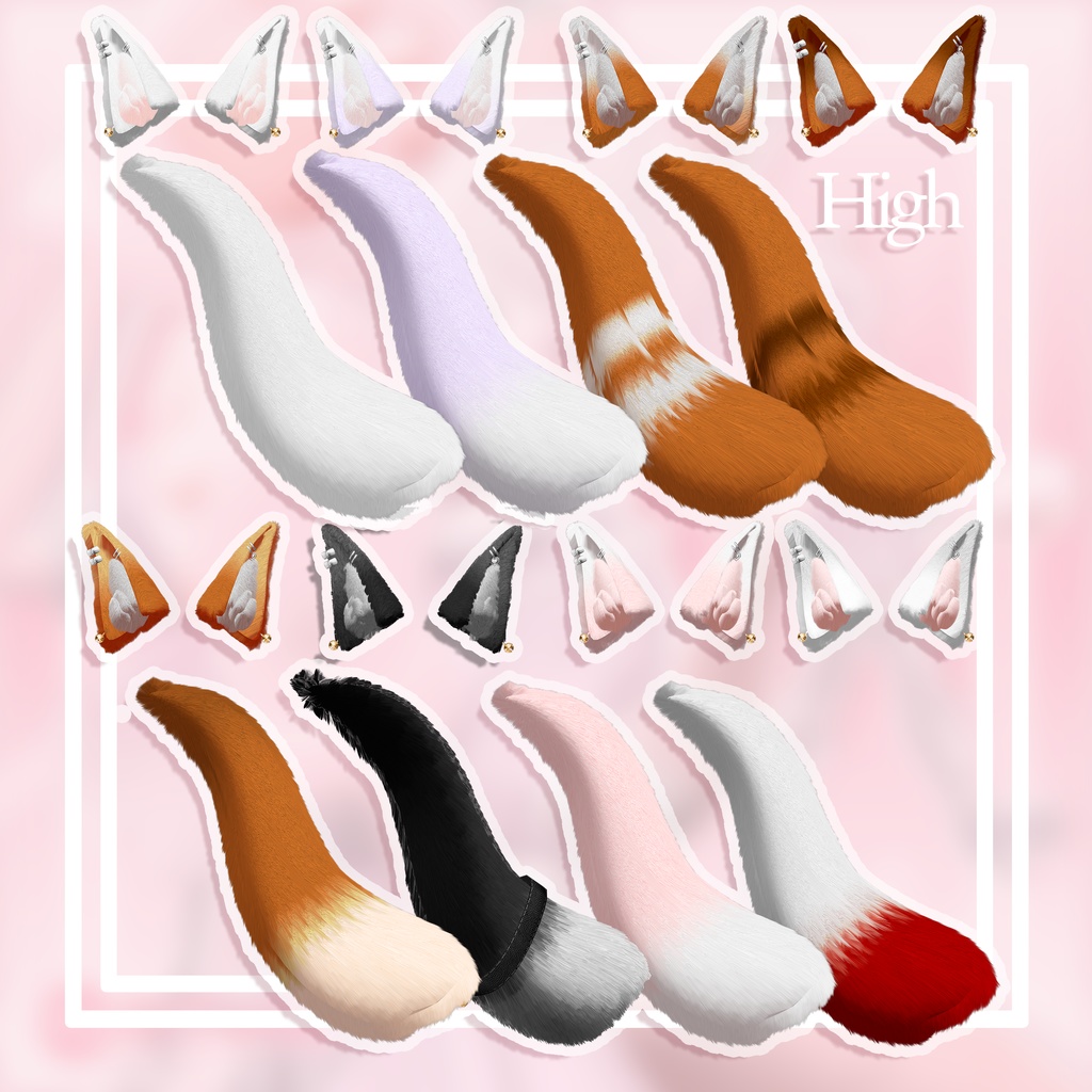 🦊「10アバター対応」🦊 Fox Tail, Ear, Hand