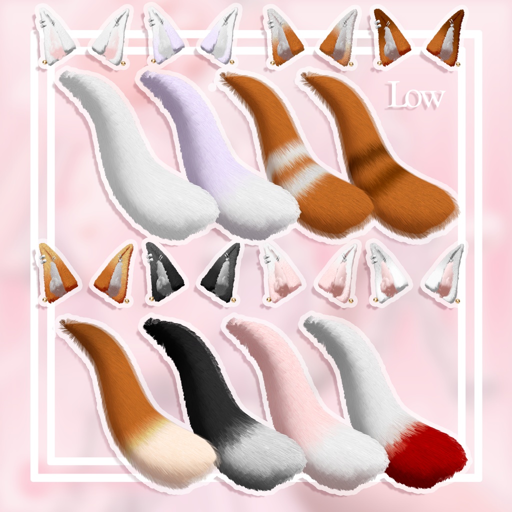 🦊「10アバター対応」🦊 Fox Tail, Ear, Hand