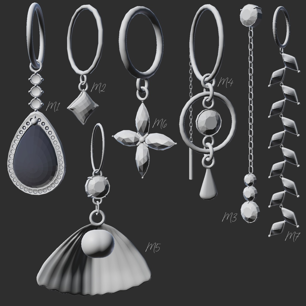 【SALE】 💖Old Historic💖 Earring Modular Avatar対応