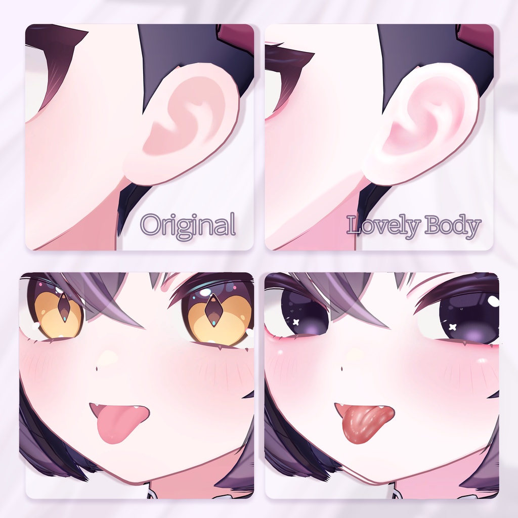 💜「ショコラ専用」✏️ ⠀Chocolat Cartoon Textures FullPack (Eyes, MakeUp, Body, Nail, Tongue)