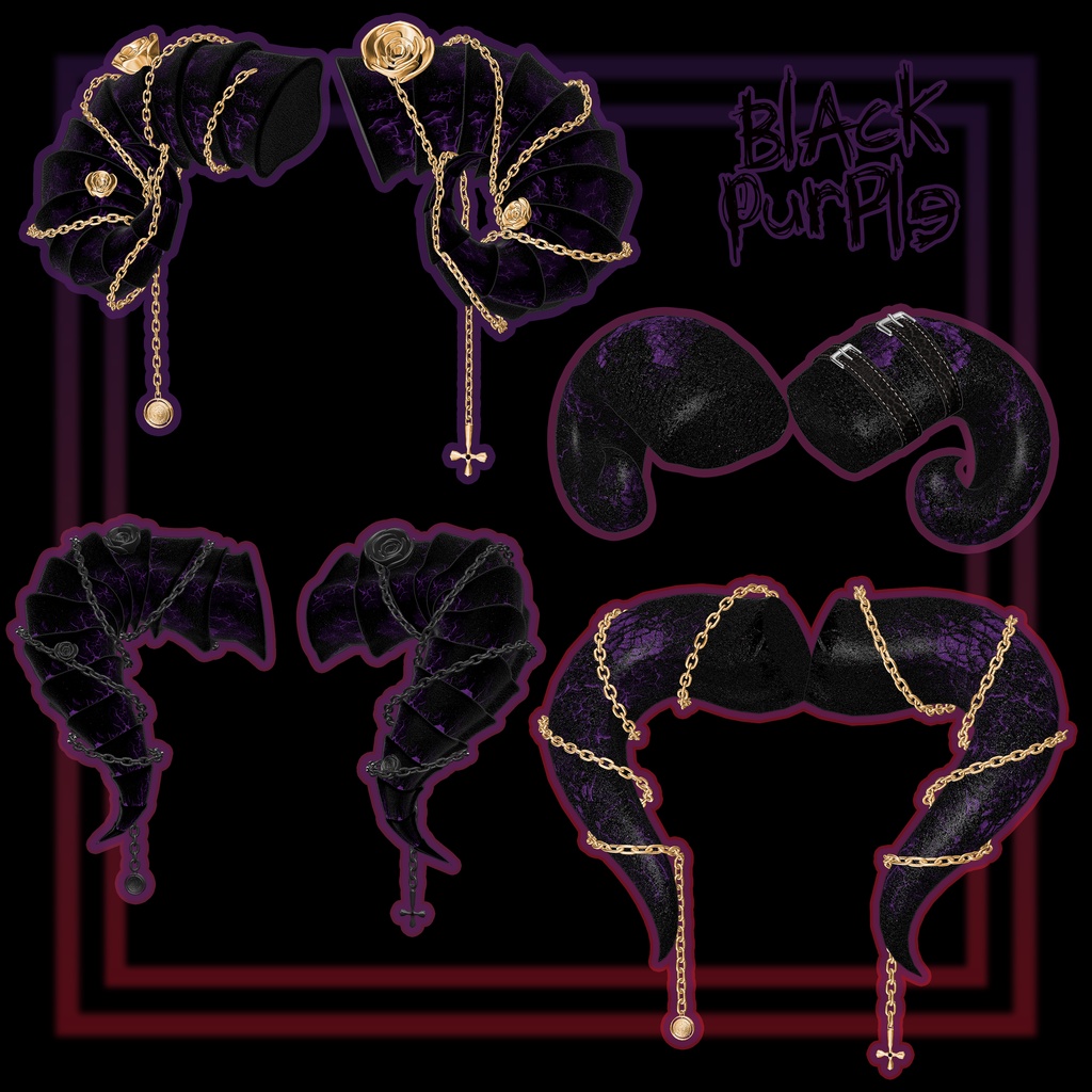 🖤「13アバター対応」🖤 4 Devil Horn, Sheep Ear, Tail