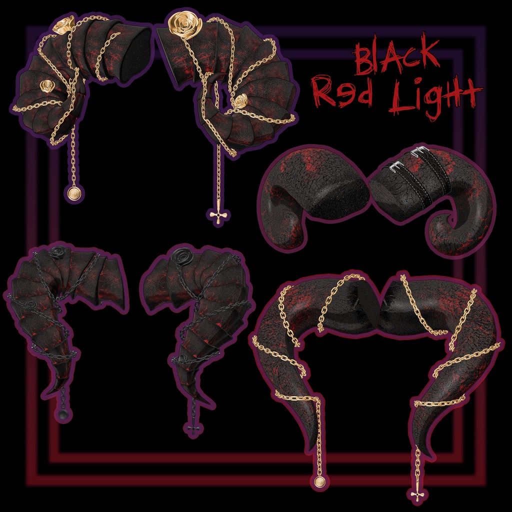 🖤「13アバター対応」🖤 4 Devil Horn, Sheep Ear, Tail