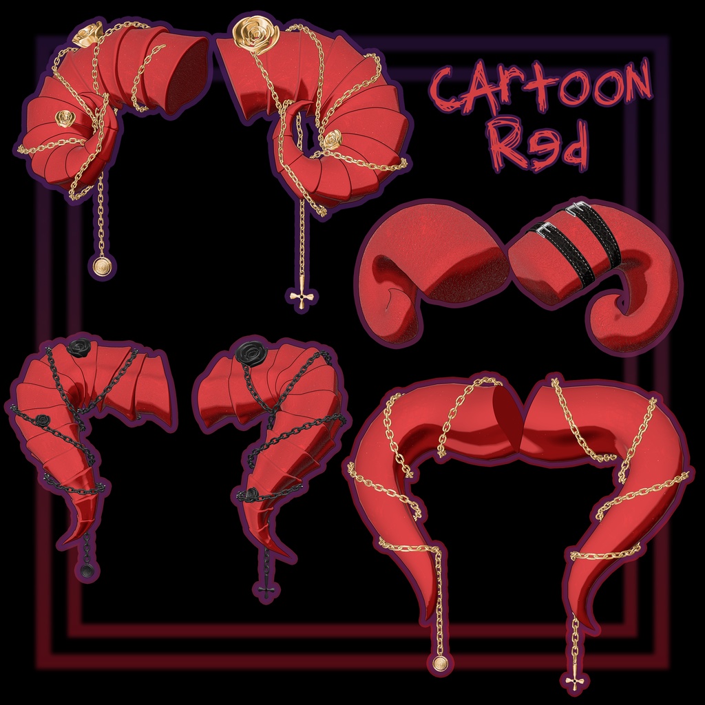 🖤「13アバター対応」🖤 4 Devil Horn, Sheep Ear, Tail