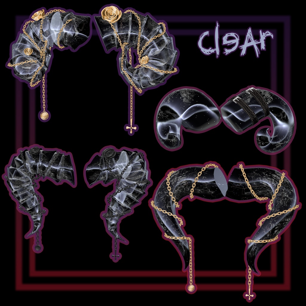 🖤「13アバター対応」🖤 4 Devil Horn, Sheep Ear, Tail