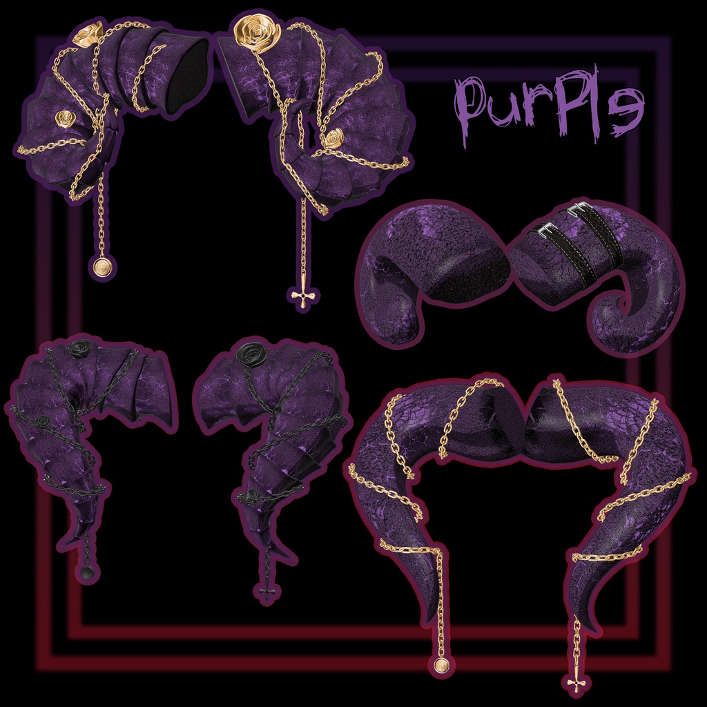 🖤「13アバター対応」🖤 4 Devil Horn, Sheep Ear, Tail