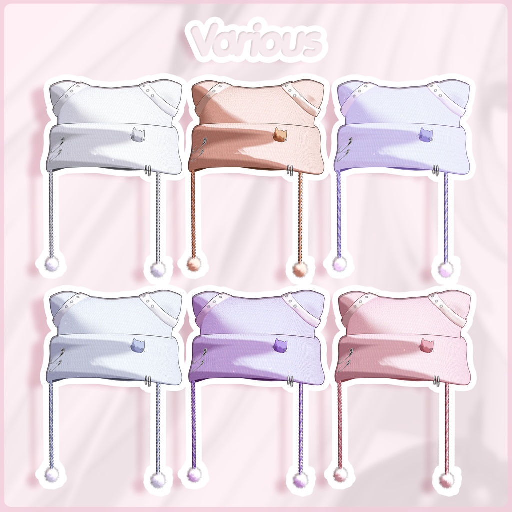 【SALE】 🐈「8アバター対応」🐾 Warm Kitty FullPack (Cap, Beanie, Cat Ear, Cat tail, Warmers)