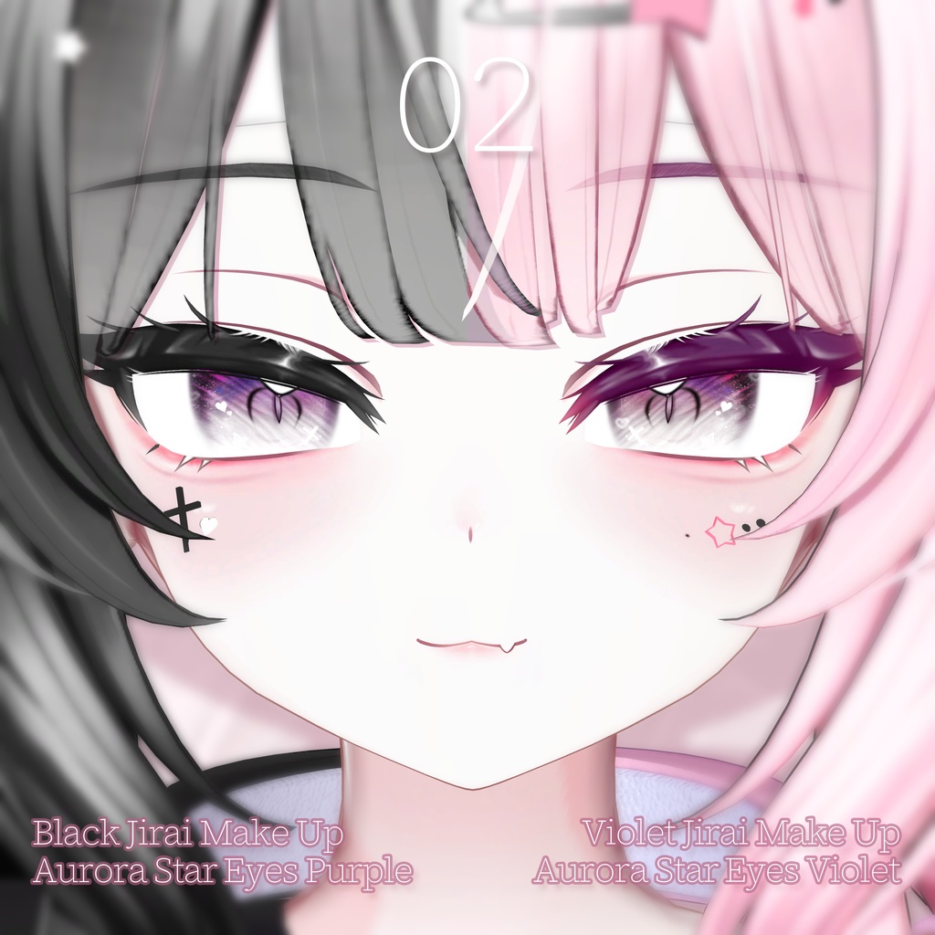 【SALE】 📸「ミルティナ専用」🖤 Milltina Jirai Textures FullPack (Eyes, MakeUp, Body, Tongue, Piercing, ACC, Mask, HairPin)