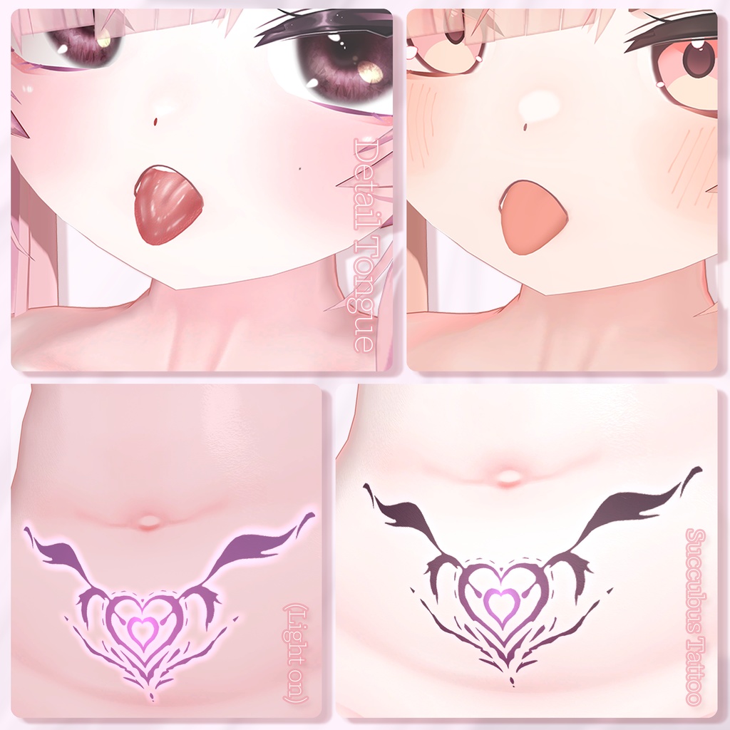 【SALE】🤍「イチゴ専用」💗 Ichigo Textures FullPack (2 Eyes, MakeUp, Body, ACC, Tongue, Materials, Tattoo, Glass)