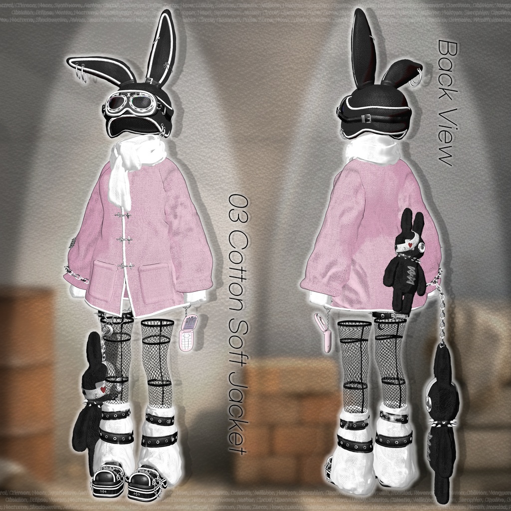 【SALE】🖤 Candy Puff Rabbit 🤍「15アバター対応」