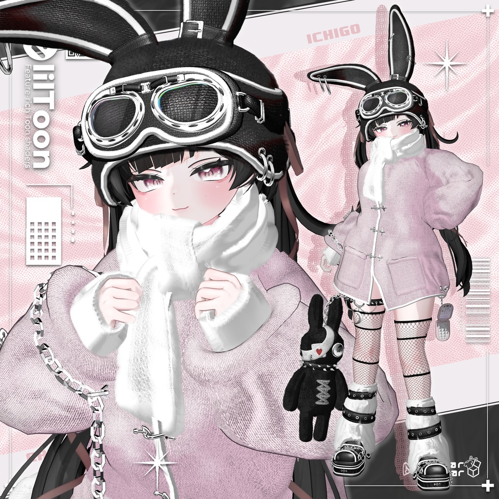 【SALE】🖤 Candy Puff Rabbit 🤍「15アバター対応」