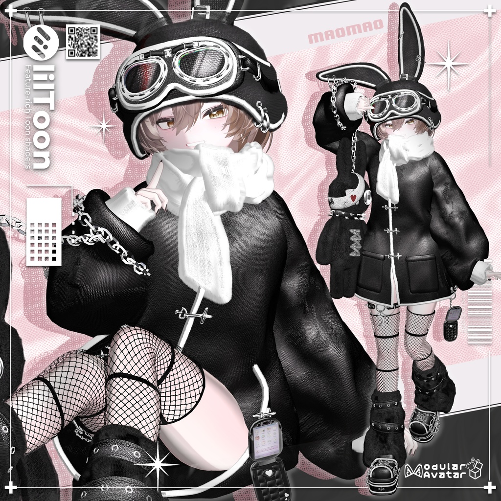 【SALE】🖤 Candy Puff Rabbit 🤍「15アバター対応」