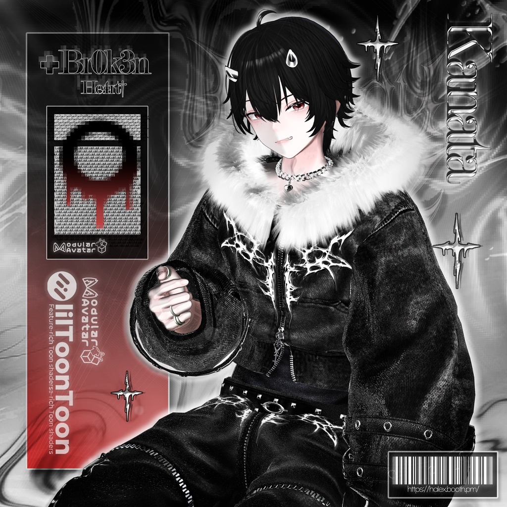 【SALE】 ✚Br0k3n_🖤He4rt//† Noir「10アバター対応」